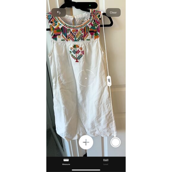 Madewell X JM Dry Goods Off White Embroidered Sleeveless Dress Womens XXS E41 - Picture 8 of 9